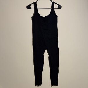 Ribbed Black Sleeveless Jumpsuit